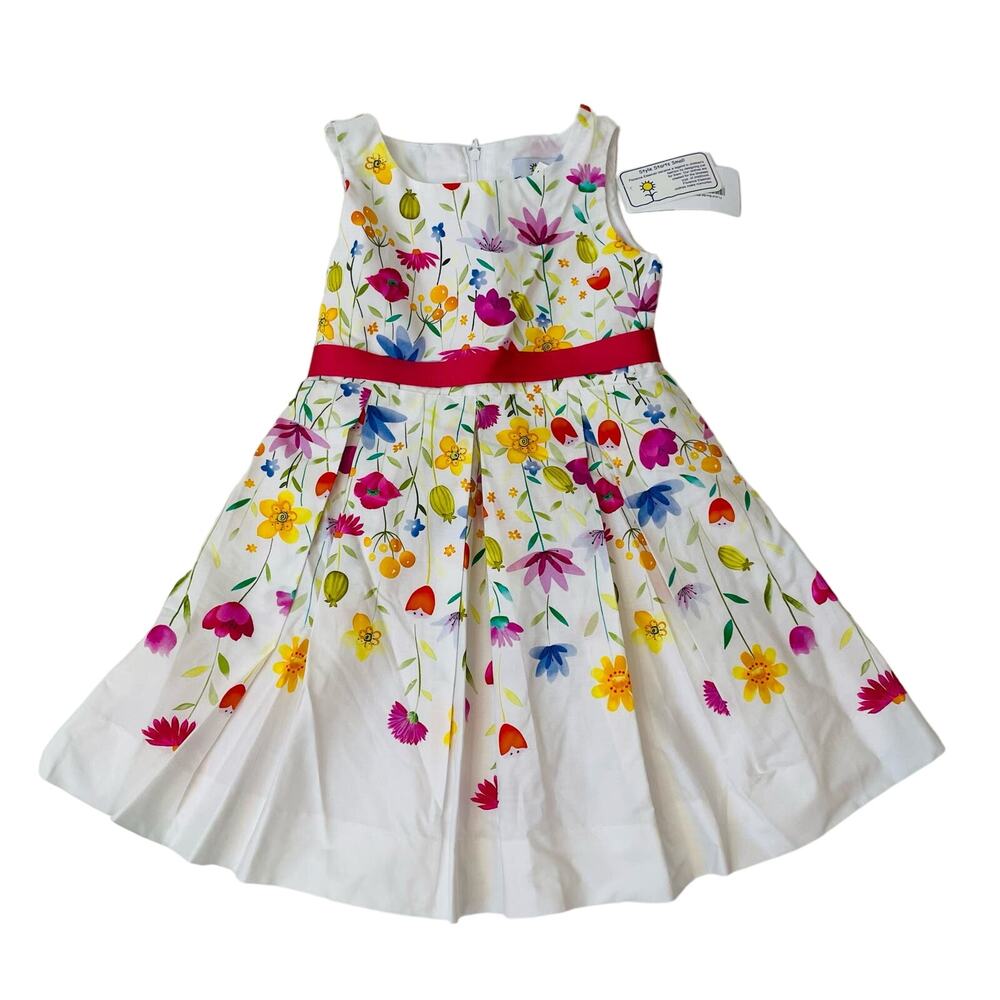 NWT Florence Eiseman Size 7 Floral Border Print Dress